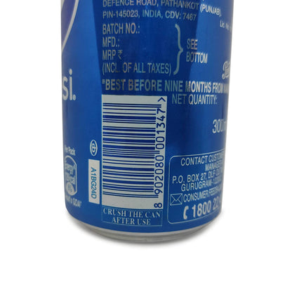 Pepsi Cola Soft Drink, 300ml Can - "Classic Pepsi cola!"