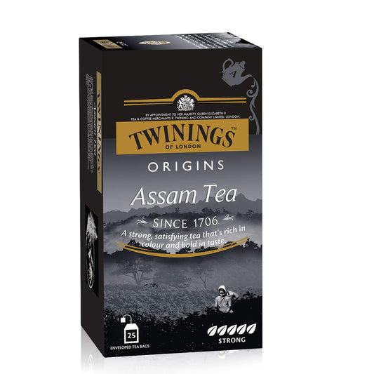 Twinings Assam Tea, 25 Teabags, Premium Black Tea, Origins, Strong, Full-Bodied and Robust Flavour - 50 Gm