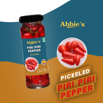 Abbie's Piri Piri Pepper in Brine, 200g (100g x 2 Units), Product of Spain - Spice Up Your Meals!