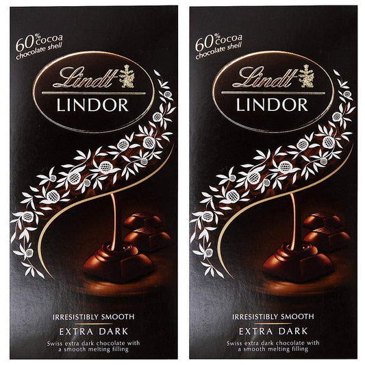 Lindt Lindor Irresistibly Smooth Extra Dark Chocolate, 100gm - (Pack of 2)