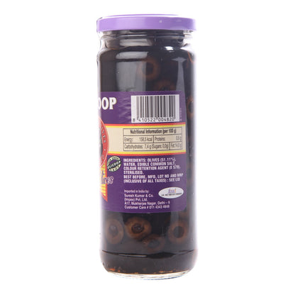 Olicoop Spanish Black Sliced Olives, 450g Jar - "Sliced Spanish olives!"