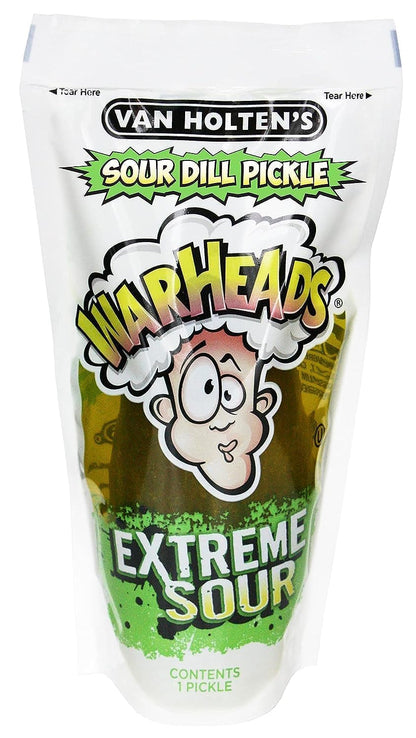 Van Holten’s Jumbo Warheads Sour Dill Extreme Sour Pickle-In-A-Pouch