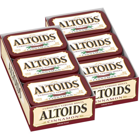 Altoids Cinnamon Curiously Strong Mint 1.76-Ounce Tins (Pack of 12) - Strong & Refreshing!