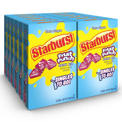 Starburst Zero Sugar Fruit Punch Singles to Go Drink Mix, 16.6g