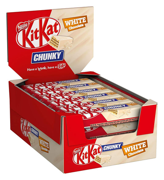 Nestle Kitkat Chunky White - Chocolate Box (24x40g) - "KitKat Chunky White - 24x40g Box of Creamy White Chocolate!"