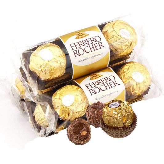 Ferrero Rocher Chocolate Pralines Treat Pack 3 Pieces - 4 Pack Pouch, 37 Gm - 148 Gm - Rocher treat pouch!