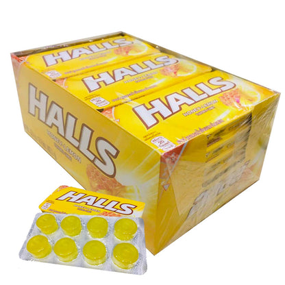 HALLS Honey - Lemon Flavored Candy - 18 Pack, 18 x 22.4g - Soothing honey and lemon flavor for a refreshing treat.