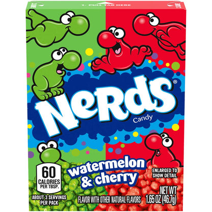 Wonka Nerds Watermelon and Wild Cherry - Pack of 36, 1.65-Ounce Packets - Experience the Ultimate Flavor Fusion!