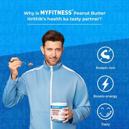 MYFITNESS Original Peanut Butter Smooth 510g | 21g Protein to Boost Energy | Tasty & Healthy Nut Butter Spread | Vegan | Cholesterol Free, Gluten Free | Zero Trans Fat | Smooth Creamy Peanut Butter