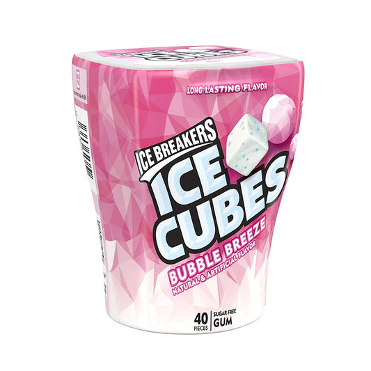 Ice Breakers Bubble Breeze Flavour (Ice Cubes Sugar Free Gum with Xylitol), 120g - Bubble Breeze flavor gum, sugar-free with xylitol, 120g.