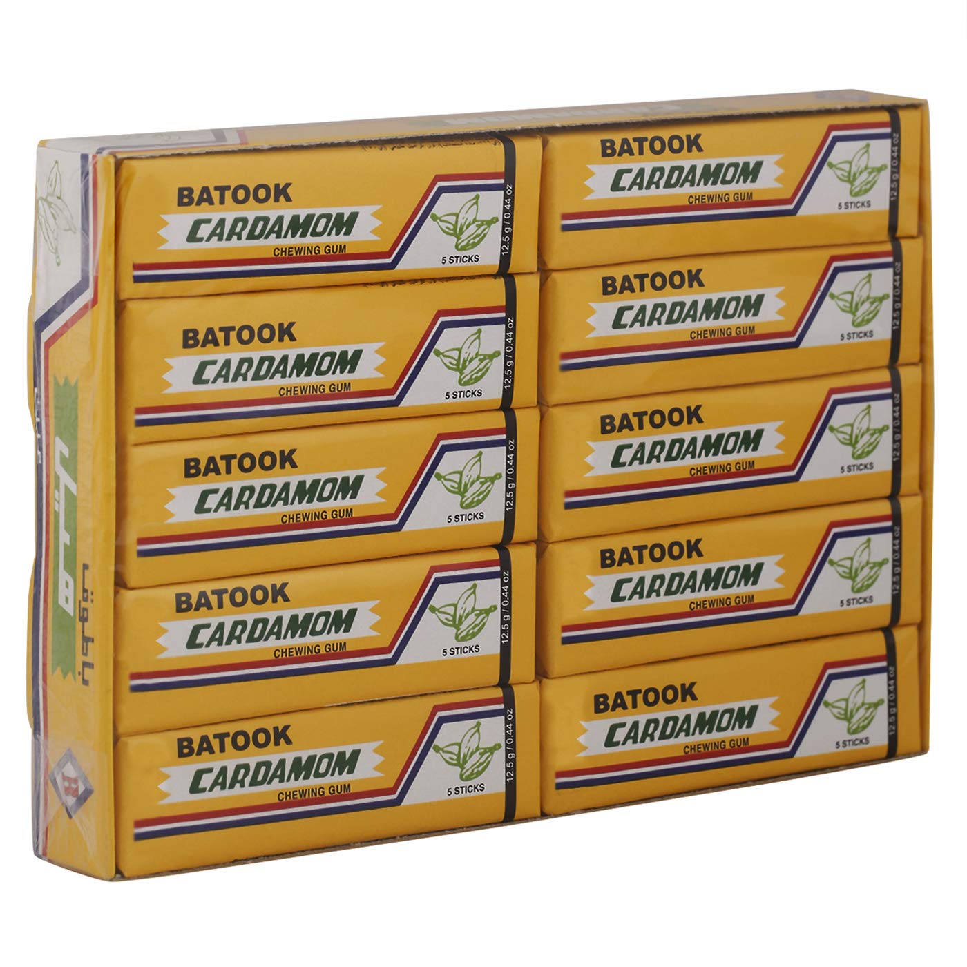 Batook Cardamom Flavoured Chewing Gum, 5 Sticks x 20 Packs, 250 gm - Exotic cardamom chews