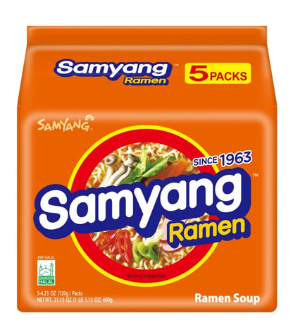 Samyang Ramen Original Noodle, 5 x 120g - Timeless Classic in Every Bite