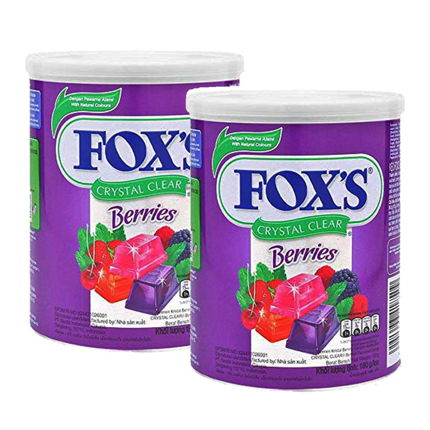 Fox's Crystal Clear Mix Berries Candy, 6.35 oz ℮ 180 g, 2 Pack - Double mix berries candy!