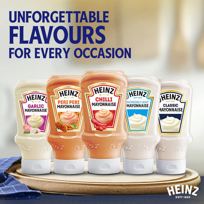 Heinz Fiery Chili Mayonnaise, 400ml - Larger bottle of spicy chili mayonnaise.