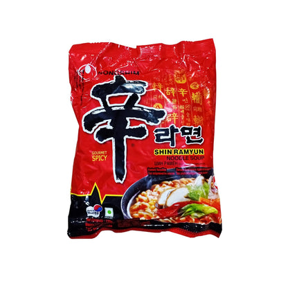 Nongshim Shin Ramyun Korean Style Spicy Noodle Soup Instant Noodles, 4.23 oz / 120 g - "Nongshim Shin Ramyun - 120g of Korean Style Spicy Noodle Delight!"