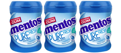 Mentos Pure Fresh Sugar Free Chewing Gum Fresh Mint With Green Tea Extract 20g Pack Of 3 (Imported) - "Mint Green Tea Sugar-Free Gum!"