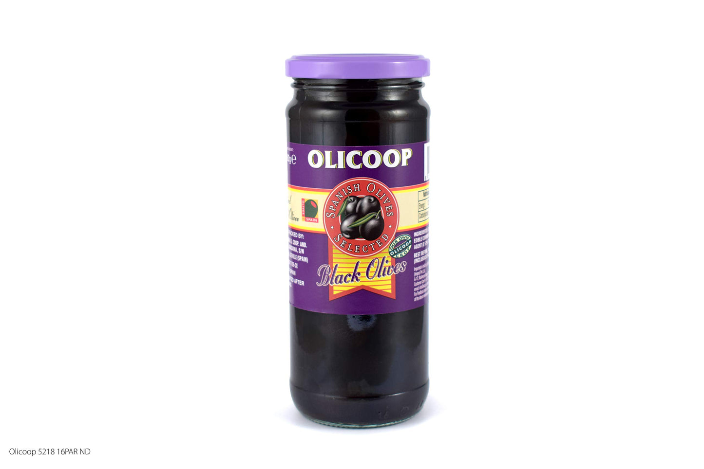 Olicoop Black Whole Olives 450g, Product of Spain - "Whole olives for every dish!"