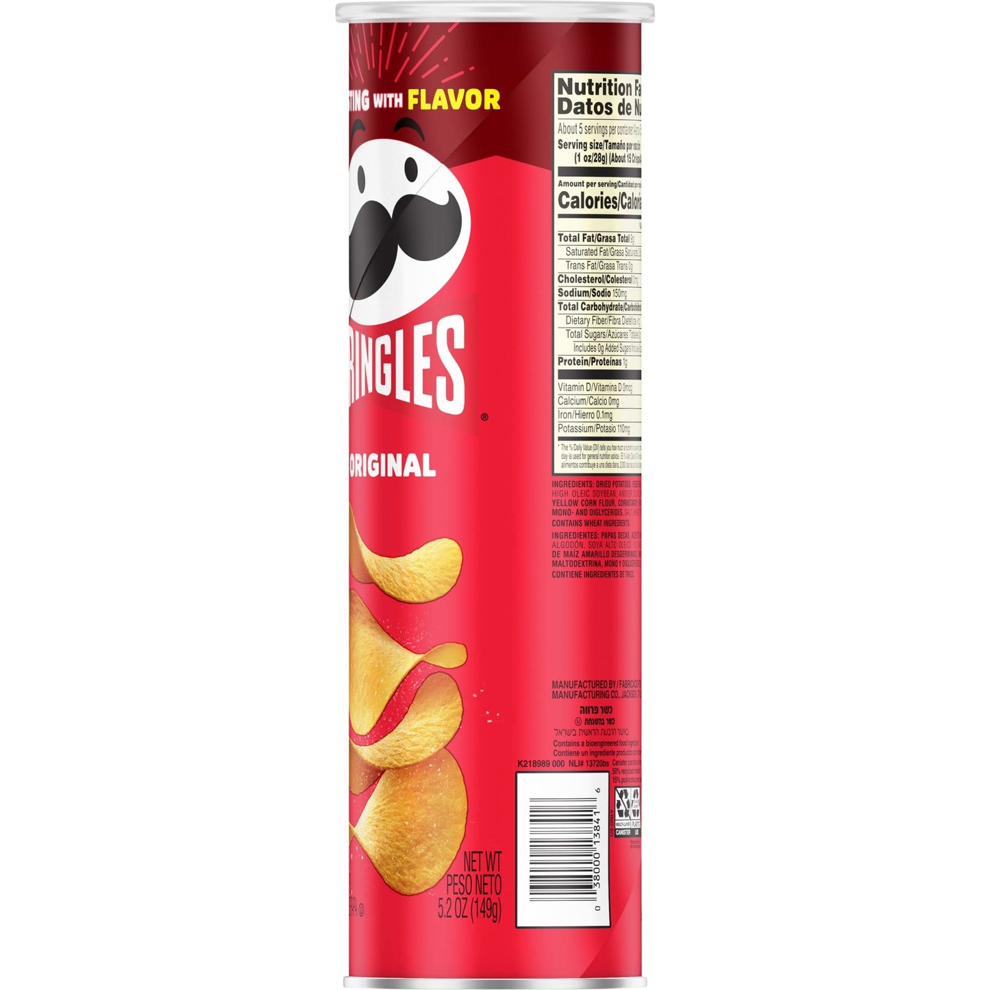 Pringles Potato Chips Original, 149 Grams - Original Pringles in 149 grams!