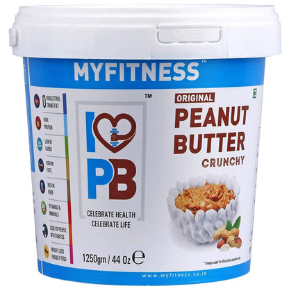 MYFITNESS Original Peanut Butter Crunchy 1250g (Pack of 2) - "Crunchy PB Power Pack!"