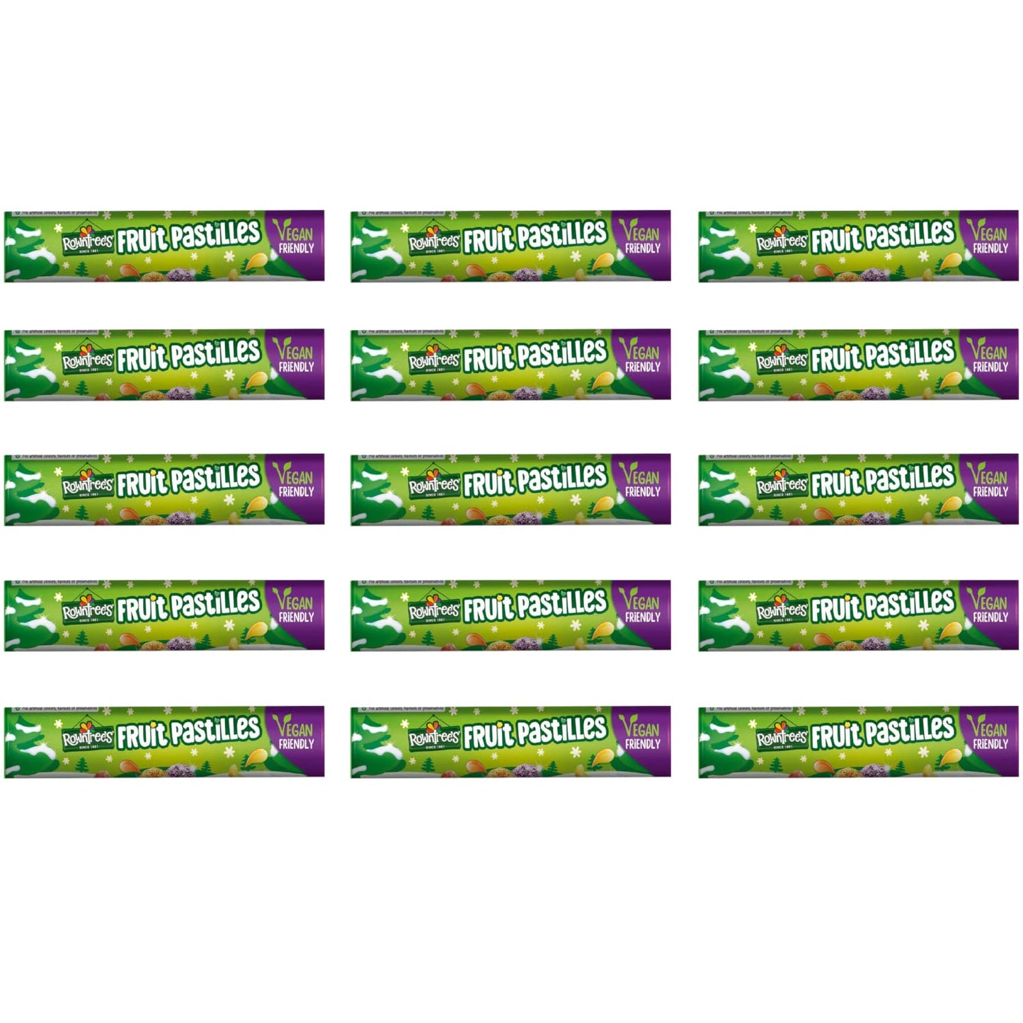 Rowntree's Fruit Pastilles Giant Tube • Vegan Friendly, 4.06 oz / 115 g, 15 Pack