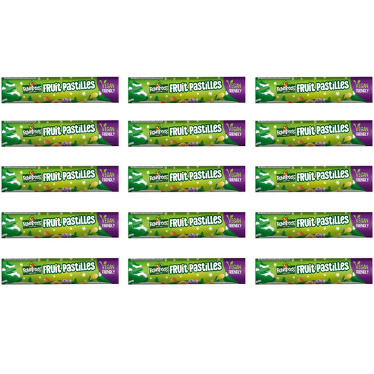 Rowntree's Fruit Pastilles Giant Tube • Vegan Friendly, 4.06 oz / 115 g, 15 Pack