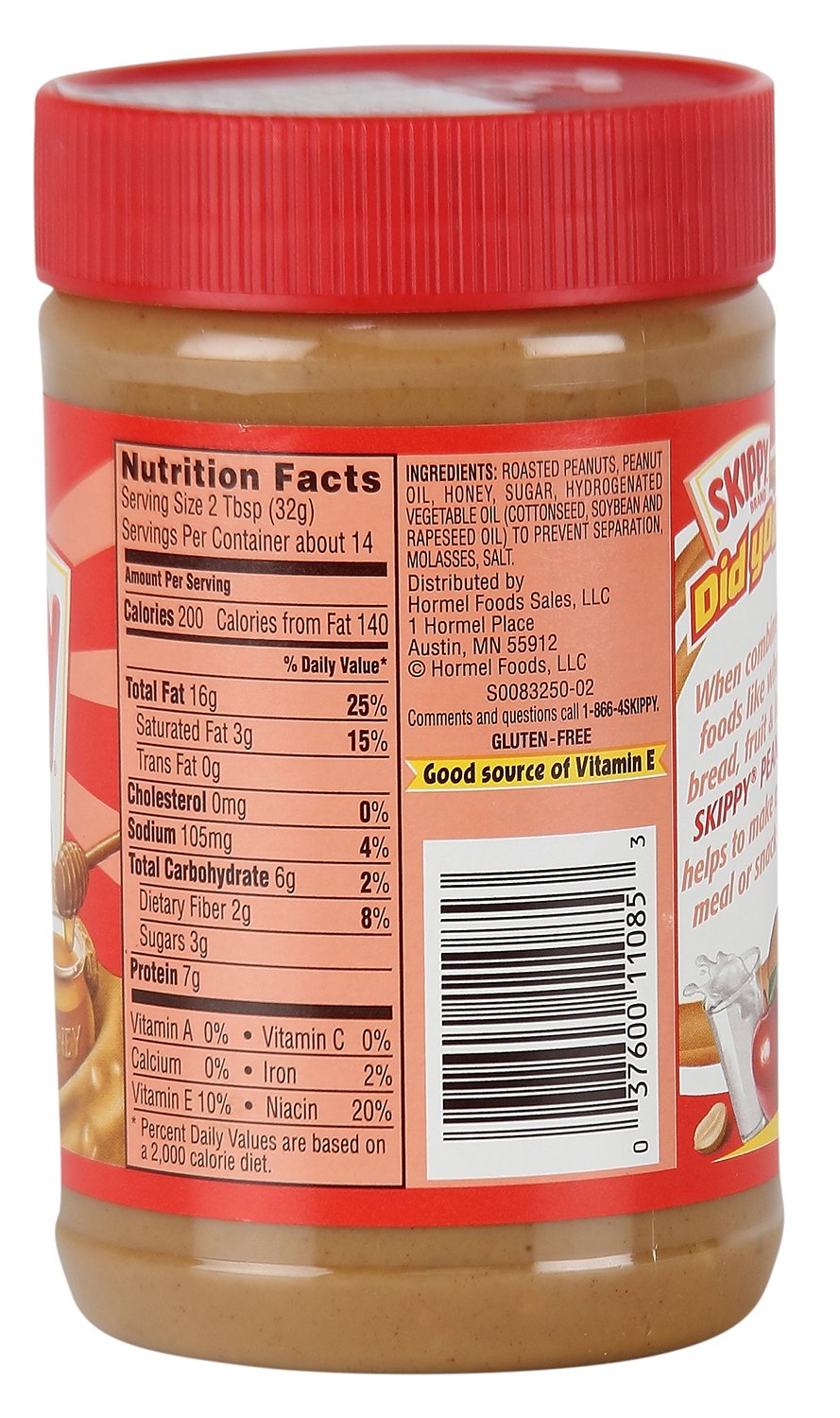 Skippy Roasted Honey Crunchy Peanut Butter, 462g