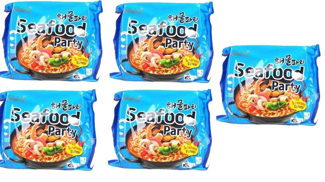 Samyang Seafood Party Flavor - 125g Pack 5 (Pack of 5) (Imported) - Ultimate Imported Seafood Party