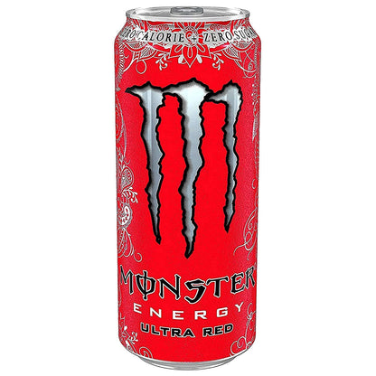 Monster Energy Ultra Red Zero Calorie Energy Drink Pack of 2 Pet Bottle, 2 x 500 ml - "Zero Red Energy!"