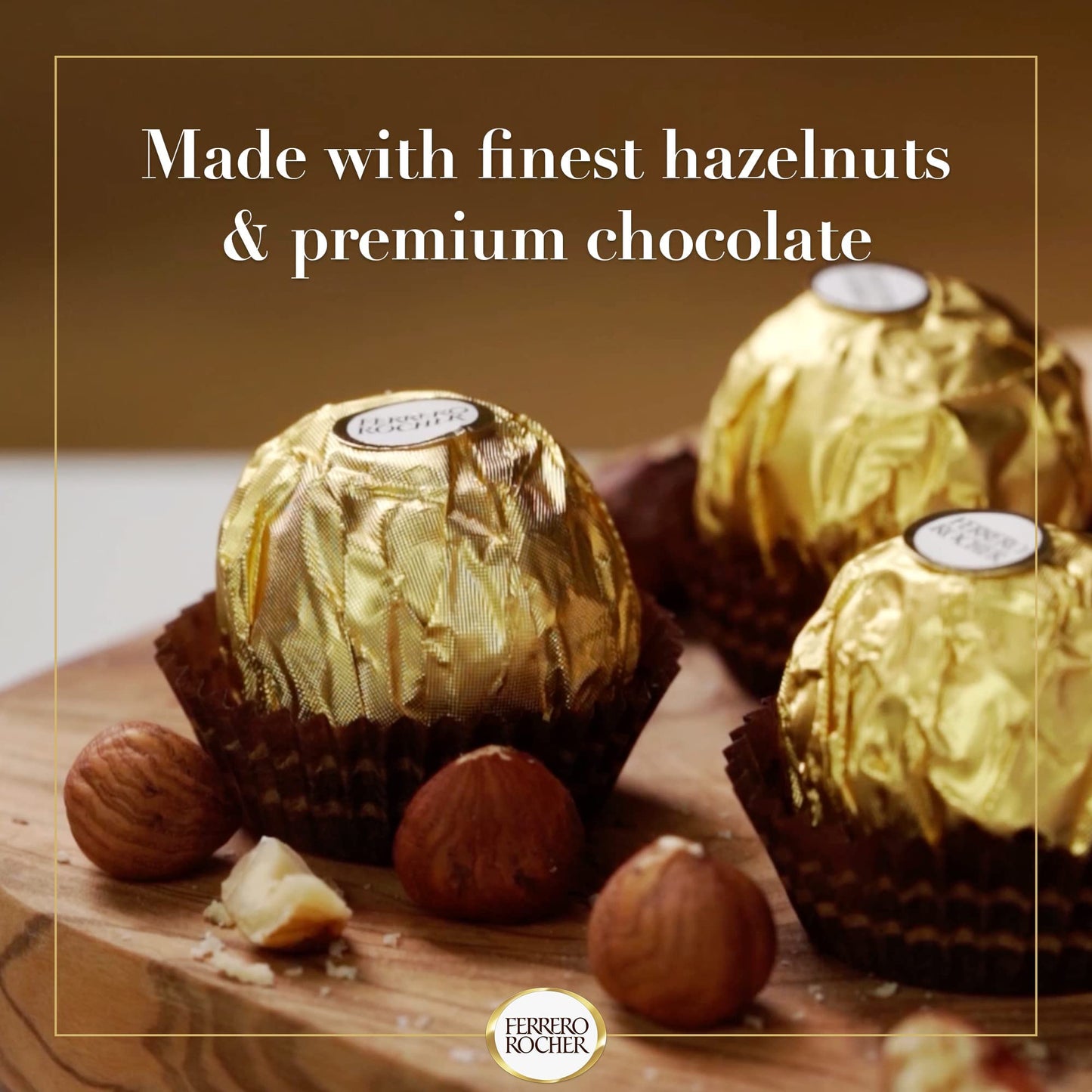 Ferrero Rocher Premium Milk Chocolate (300g) - 24 Pieces - Milk chocolate luxury!