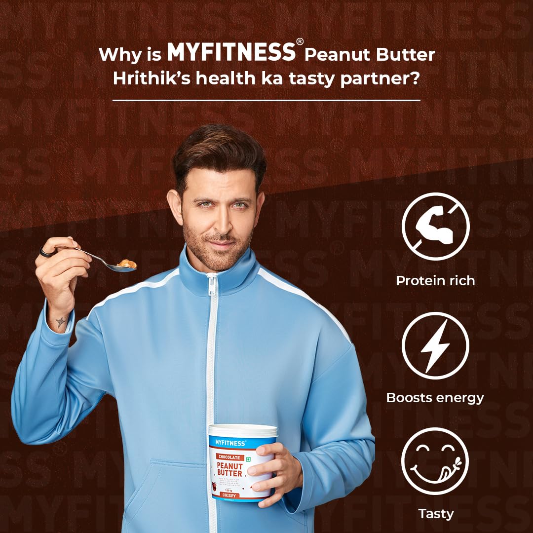 MYFITNESS High Protein Dark Chocolate Peanut Butter Smooth 510g | With Added Whey | 26g Protein for Muscle Building | Tasty Nut Butter Spread | Gluten Free | Zero Trans Fat | Smooth Peanut Butter