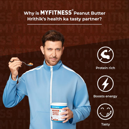 MYFITNESS High Protein Dark Chocolate Peanut Butter Crispy 510g | With Added Whey | 23g Protein | Nut Butter Spread | Gluten Free | Zero Trans Fat | Protein Rich Snack for Muscle Building & Repair