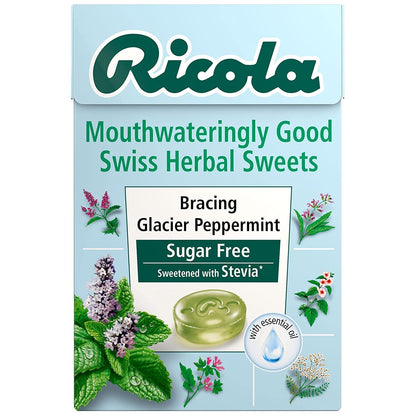 Ricola Bracing Glacier Peppermint Pack of 2 Pouch, 2 x 45 g - Double Peppermint!