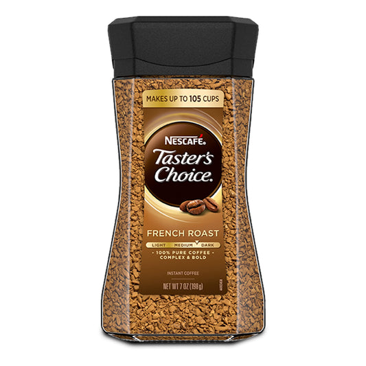 Taster's Choice Nescafe Ground Choice French Roast Complex & Bold Instant Coffee Jar, 7 Oz / 198 Gram