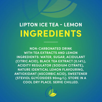 Lipton Lemon Ice Tea Drink, 320 ml, 6 Pack, Yellow & Blue (830) - "Lemon Drink Pack!"