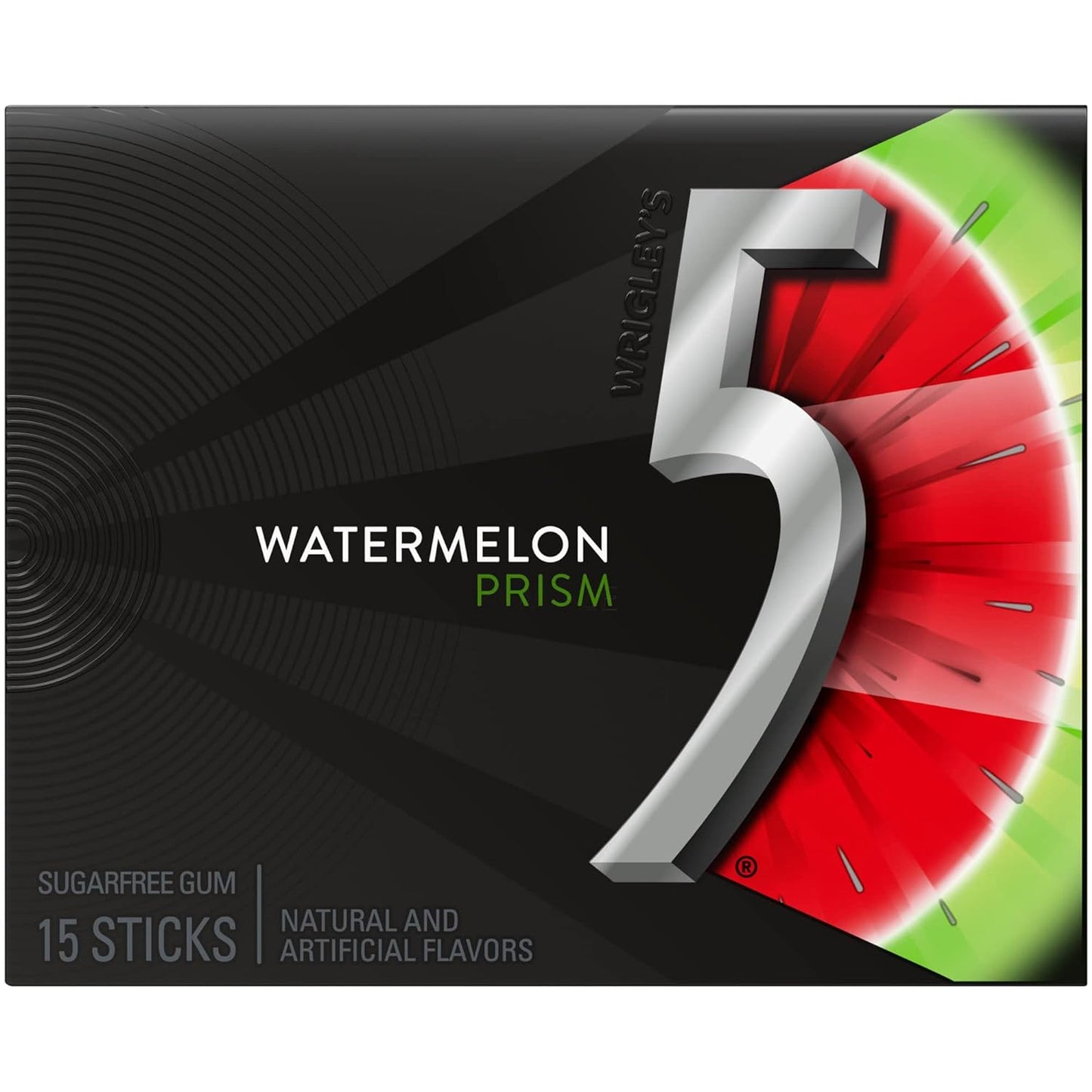 Wrigley's 5 Prism Watermelon Sugar-Free Gum - 15 Sticks, 1.41 oz (40g) - Experience Juicy Delight