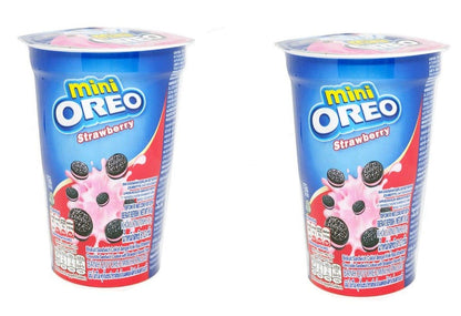 Oreo Mini Strawberry Flavoured Cream Biscuit Cup (Pack of 2) 67g - "Strawberry mini delight!"