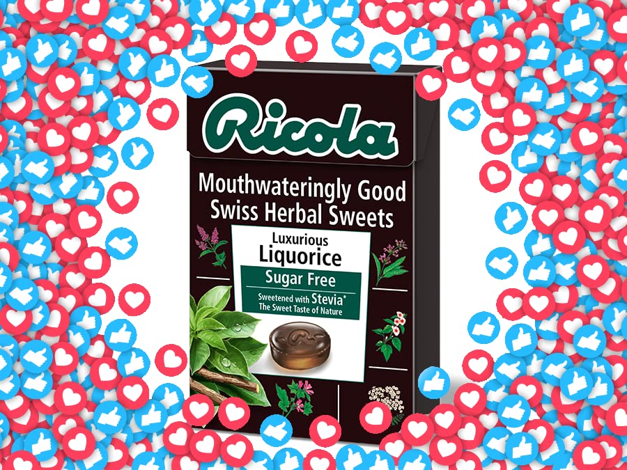 Ricola Sugar Free Liquorice Drops Pack of 2 Pouch, 2 x 45 g - Liquorice Drop Duo!