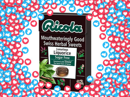 Ricola Sugar Free Liquorice Drops Pack of 2 Pouch, 2 x 45 g - Liquorice Drop Duo!