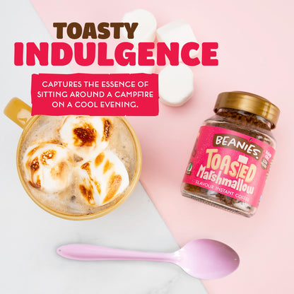 Beanies | Instant Flavoured Coffee | Toasted Marshmallow | Low Calorie, Sugar Free | 50 g | Pack of 1 - Toasty marshmallow magic