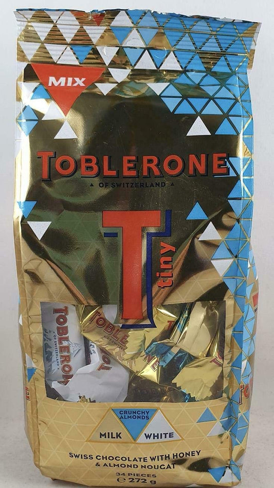 Toblerone Tiny Mix Assortment Milk White Crunchy Almond Chocolate 272g Gift Bag