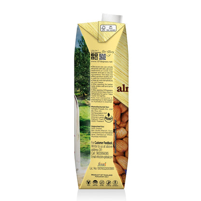 137 Degrees Almond Drink Unsweetened 1 Litre - Non-Dairy, Vegan, Lactose-Free, Gluten-Free (Pack of 2) - Double the Delight!