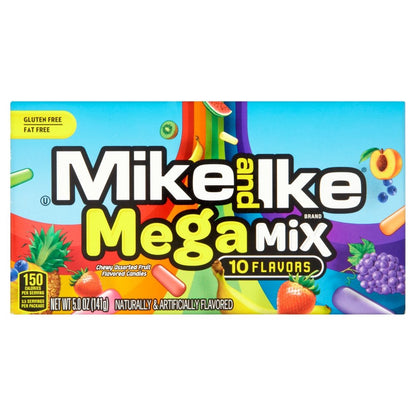 Mike & Ike Mega Mix 10 Flavours Chewy Assorted Candy Box, 141g - "10-Flavor Fun!"