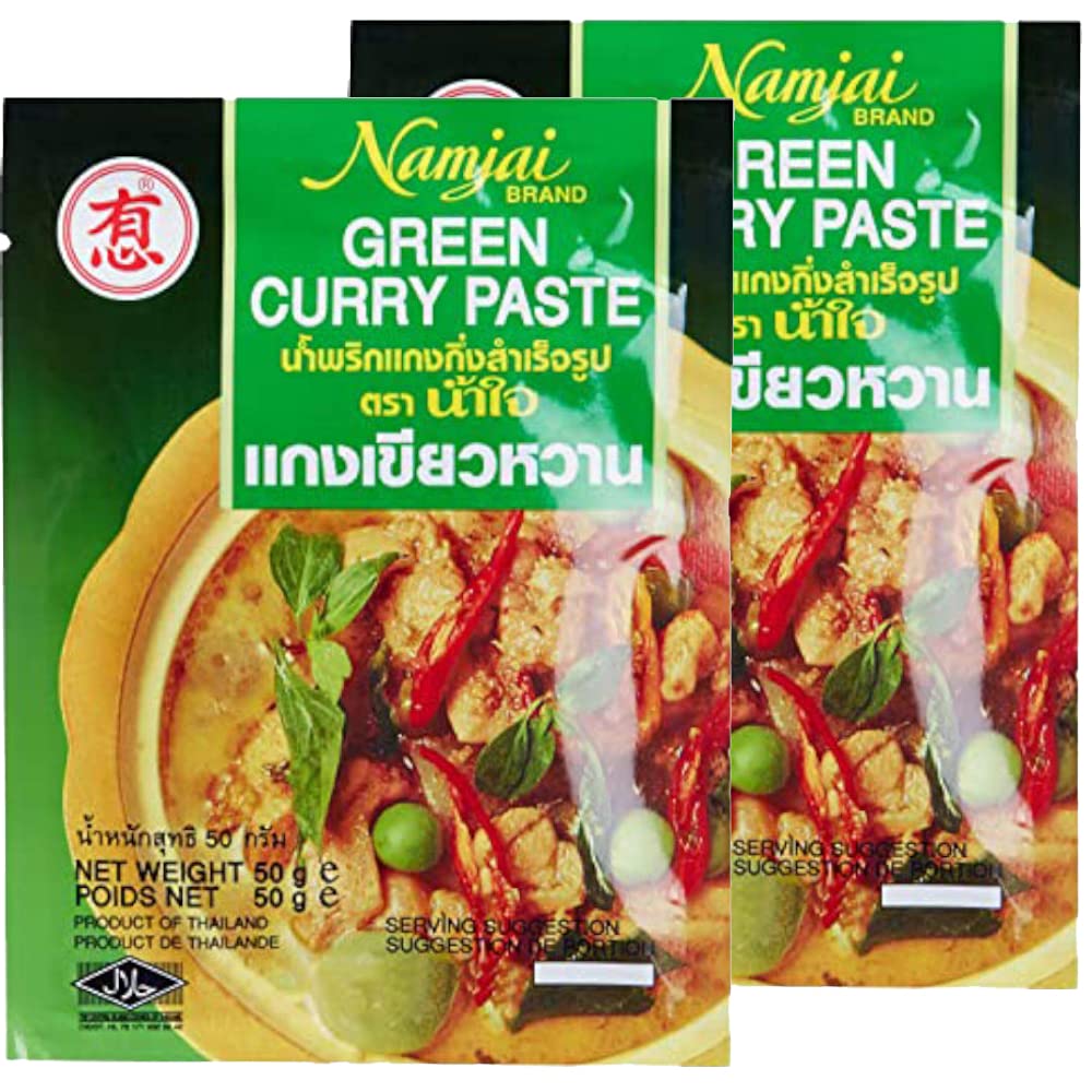 Namjai Green Curry Paste, 2 x 50 g - "Green Curry Duo Delight!"