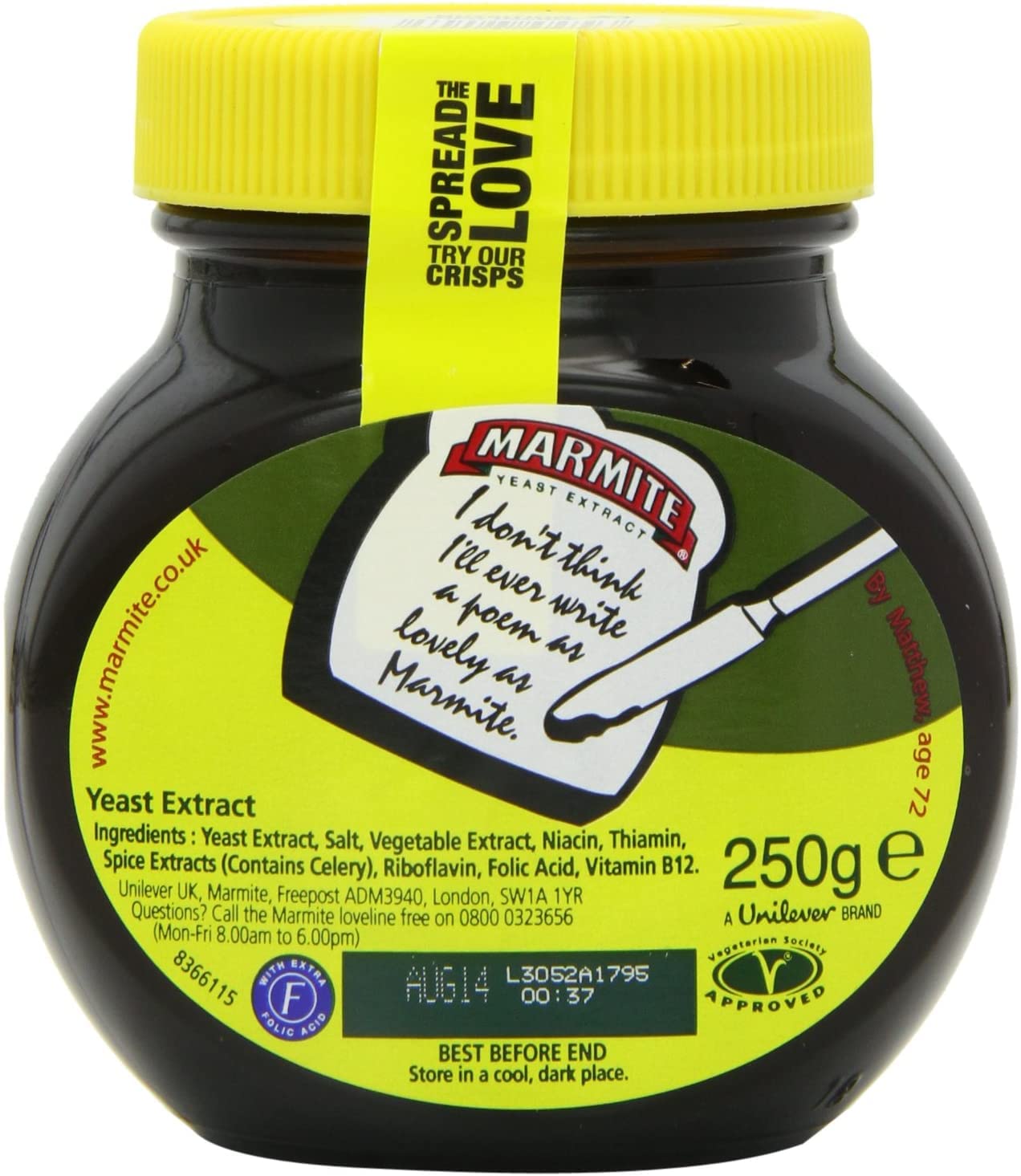 Marmite Spread Yeast Extract, 250 g - "Yeast Extract Marmite Spread!"