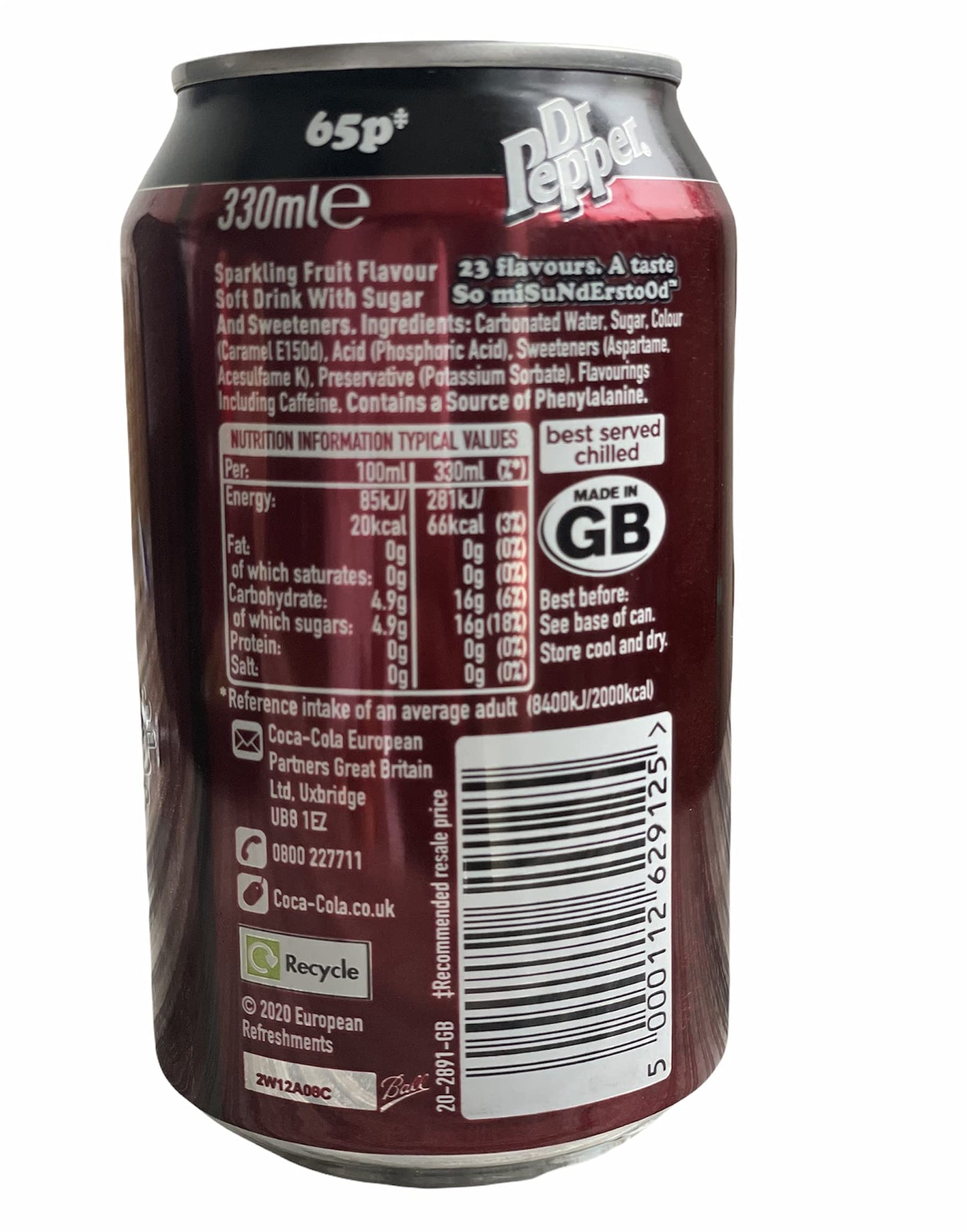 Dr.Pepper Soft Drink - 12 Pack - Bold and bubbly!