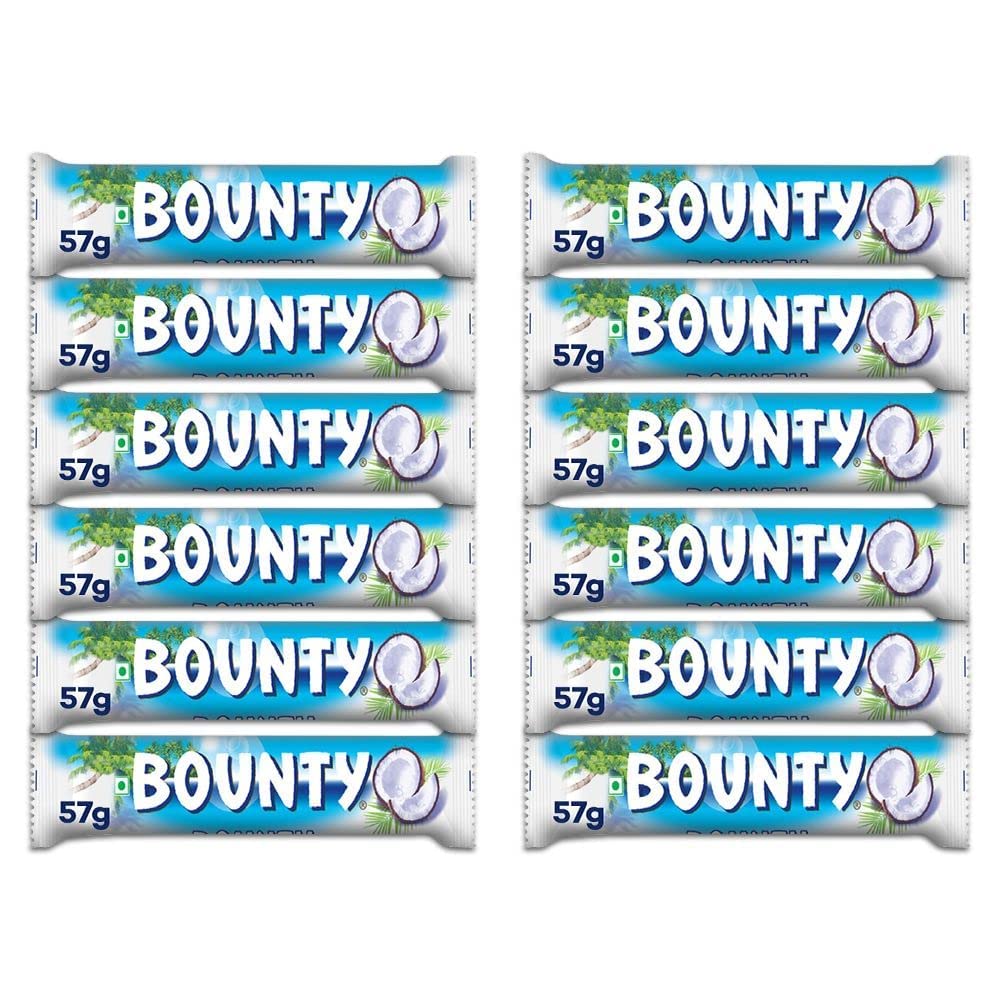 Bounty Coconut Milk Chocolate, 12 x 57 g – Creamy coconut chocolate!