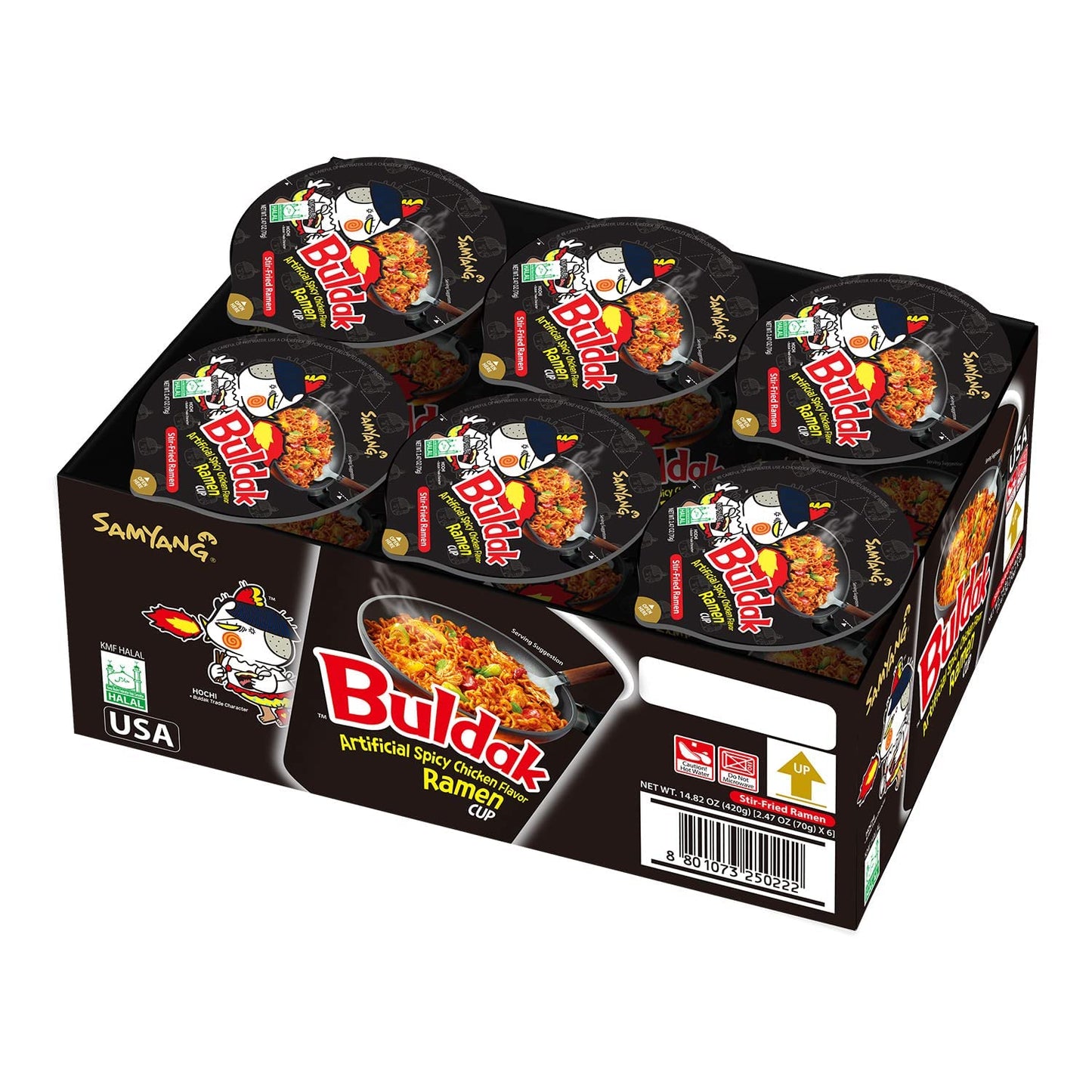 Samyang Buldak Spicy Hot Chicken Stir Fried Cup Noodles (Pack of 6)