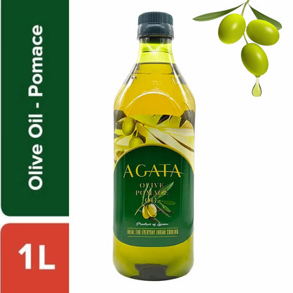 Agata Olive Pomace Oil, Perfect for Marinades, Pasta, & Dressing, 1 Litre (916g) - Versatile and Flavorful!