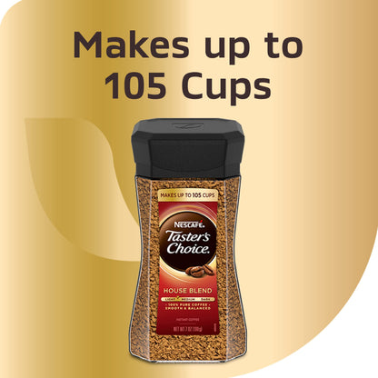 Nescafe Taster's Choice Instant Coffee - House Blend -Ground (7 Oz), Jar - A flavorful punch in every sip!