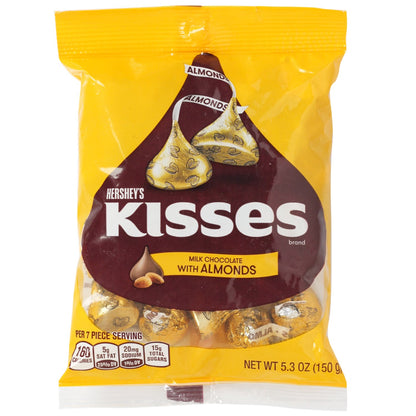 Hershey's Kisses With Almonds Chocolate,150 G - Indulge in the classic combination of Hershey's chocolate and almonds with Hershey's Kisses, 150g.